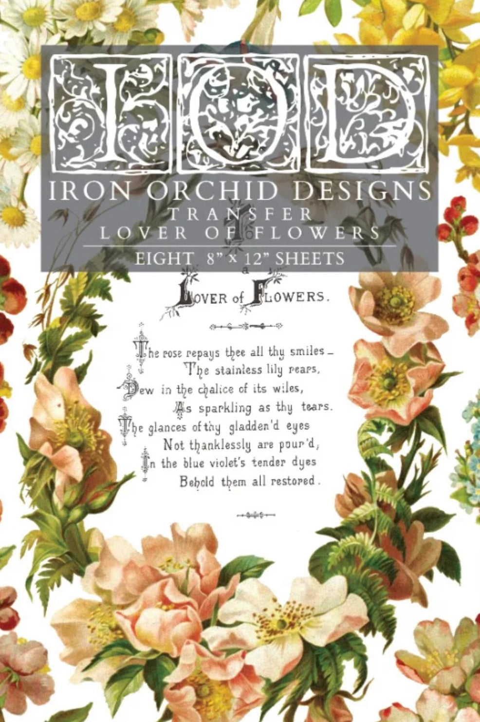 Lover of Flowers Decor Transfer | IOD