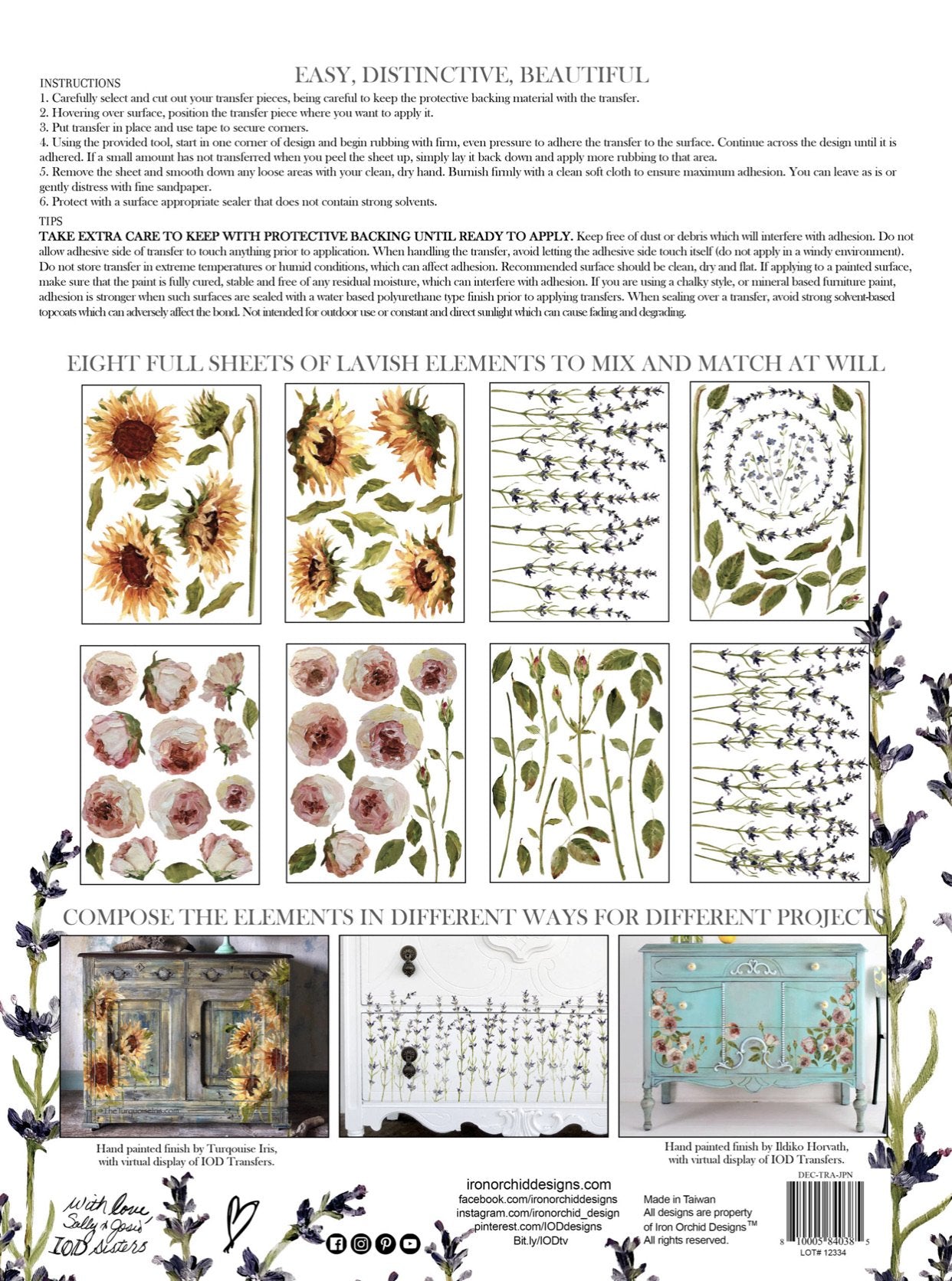 Painterly Florals Decor Transfer | IOD