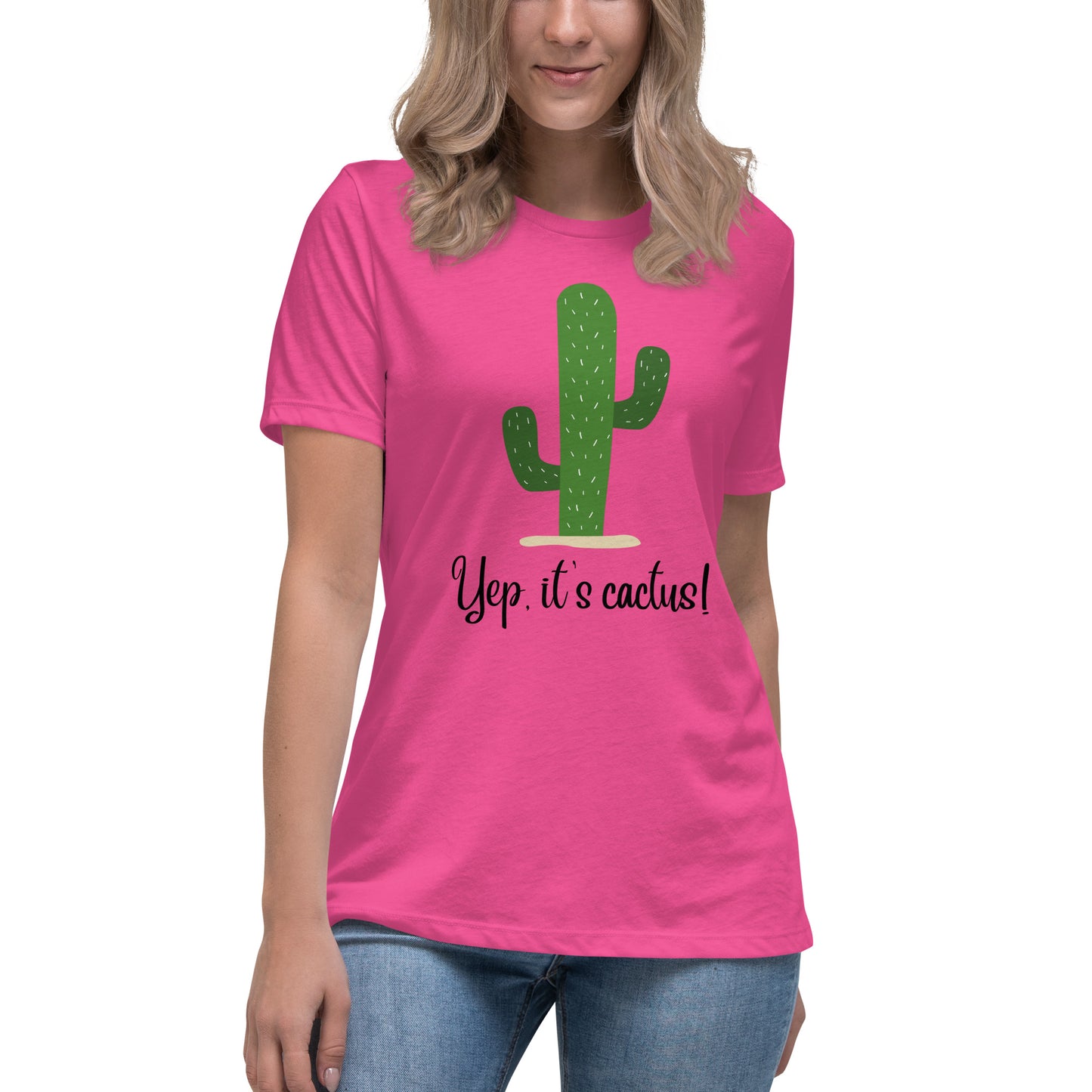 Cactus Black Font Women's Relaxed T-Shirt