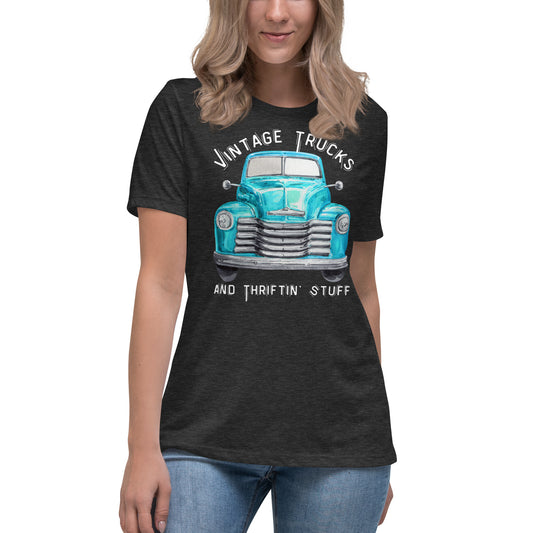 Vintage Trucks (white) Women's Relaxed T-Shirt