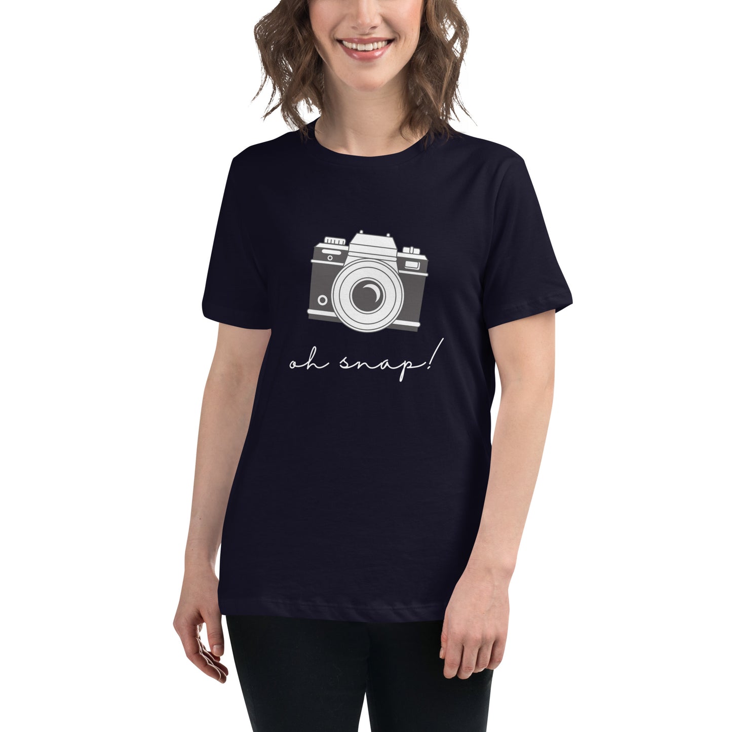 Oh Snap (white print) Women's Relaxed T-Shirt