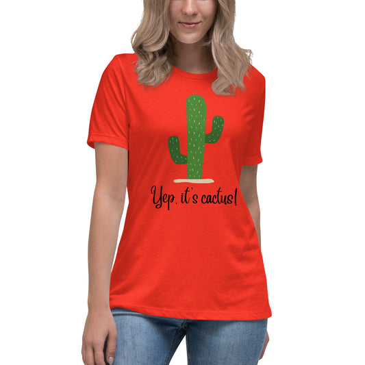 Cactus Black Font Women's Relaxed T-Shirt